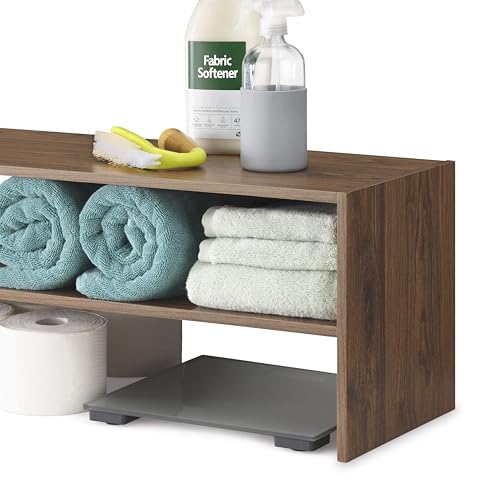 Whitmor Wood Stackable 2-Shelf Shoe Rack, Walnut, 24 inches,2 Pack - color: Brown, size: 24 INCH X2