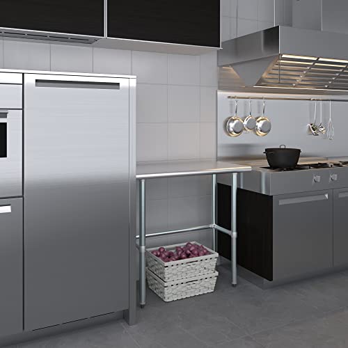 18 in. x 36 in. Open Base Stainless Steel Work Table | Residential & Commercial | Food Prep | Heavy Duty Utility Work Station | NSF - size: 36 in. Length x 18 in. Width