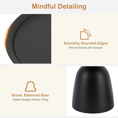 2-Piece Coffee Table, Durable Small Round Coffee Tables for Living Room, Easy Assembly Modern Nesting Coffee Tables Set, Circle Side Tables Round End Table for Sofa Bedside Balcony (Black) - color: Black