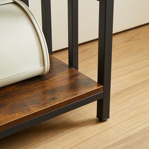 Mini Fridge Stand with Storage,6-Tier Adjustable Bakers Rack with Power Outlet, Mini Fridge Cabinet Shelf, Utility Microwave Stand for Kitchen Living Room Office Dorm
