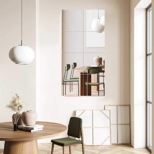 Set of 10 Square Mirror Candle Plates, 12x12 Inch Frameless Glass Mirror Trays Wall Mounted Glass Mirrors Tiles for Table Centerpieces, Wedding Party Decorations, Wall Decor, Crafts, 1.7mm