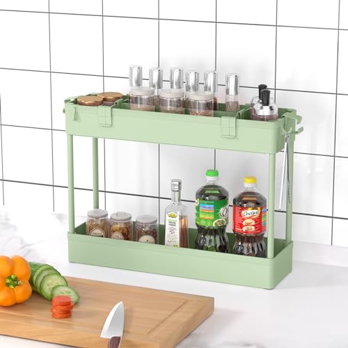 Slim Storage Cart 3 Tier,Bathroom Organizer Rolling Utility,Mobile Shelving Unit Slide Out for Office, Kitchen, Laundry Room & Narrow Places,Green - color: Green
