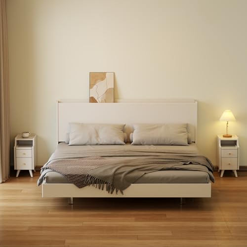 AQIMUELE Small Nightstand with Drawers, Solid Wood Bedside Table, Narrow Walnut Nightstand for Bedroom - color: 1 Pc(white), size: 15.74''D*11.81''W*19.68''H