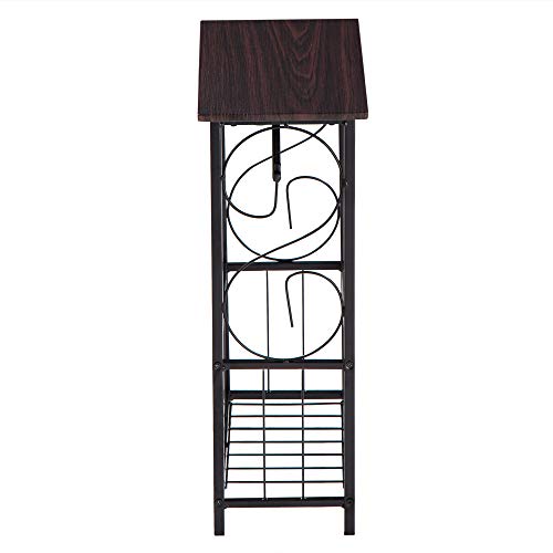 Side Table,Narrow End Table for Small Spaces,Snack Couch Table with Holder,Nightstand for Living Room,Bedroom,Office,Bathroom,Balcony (Dark Brown) - color: Dark Brown