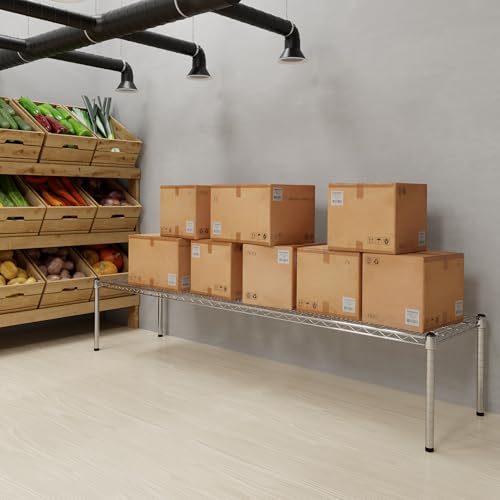 18" Deep x 72" Wide x 14" Height Wire Shelving Kit | 1-Tier | NSF Commercial Storage Rack Unit - size: 18" Deep x 72" Wide