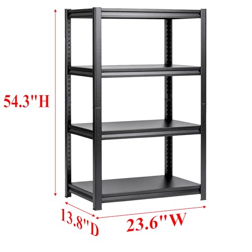 4 Tier Kitchen Storage Shelf, Kitchen Organizers Space Saving All Steel Freestanding Rack, Heavy Duty Metal Shelving Unit, Adjustable Open Shelf for Pantry Organizers and Storage. 54"H×23.6"W×13.8"D - size: 4 Tier 54"H×23.6"W×13.8"D