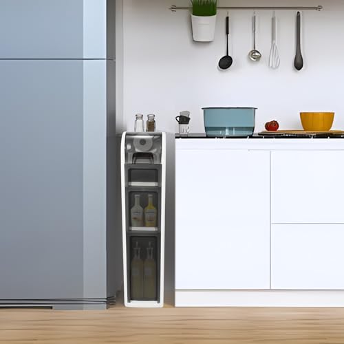 3-Tier Bathroom Floor Cabinet, Narrow Bathroom Storage Cabinet, Mobile and No Installation Required, Perfect for Small Space Laundry Rooms, Toilet Areas, and Living Room Gaps - style: 3-Tier