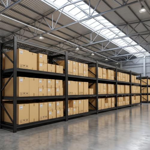 8000 LBS Heavy Duty Garage Shelving, 71" W x 24" D x 71" H 4-Tier Industrial Metal Storage Rack, Adjustable Steel Shelving Unit Holds 2000 LBS Per Shelf for Garage, Warehouse & Workshop - size: 4T 70.8" W x 24" D x 70.8" H