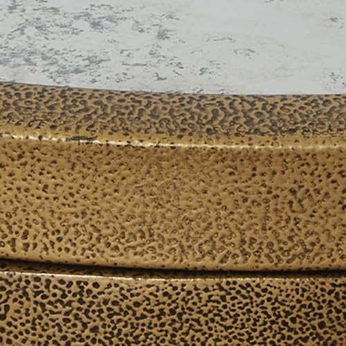 Signature Design by Ashley Korajane Transitional Metal End Table with Tempered Glass Top, Metallic - color: Antique Gold