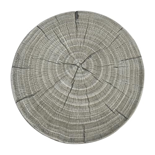 Hollow Tree Stump Accent Side Table, MgO Faux Wood Concrete End Table No Assembly Wabi Sabi Plant Stand Stool Indoor Covered Outdoor Gray - color: 1pcs-shape-a-gray