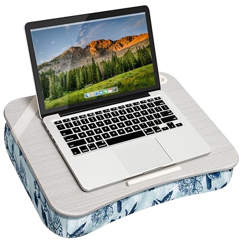 LAPGEAR Designer Lap Desk – Blue Blossoms, Fits 15.6” Laptops - color: Blue Blossoms, size: Single Lap Desk
