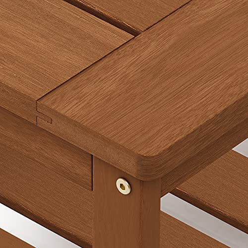 Furinno FG18508 Tioman Hardwood Patio Furniture 2-Tier Coffee Table in Teak Oil, Natural - color: Natural, size: 17.8"D x 35.3"W x 17.0"H (2 tier)
