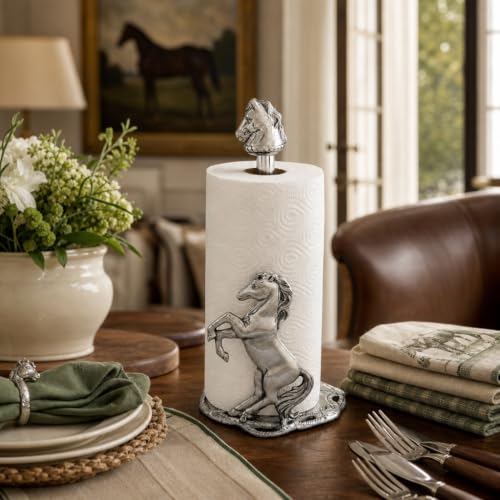 Arthur Court Horse Paper Towel Holder - Decorative Aluminum Equestrian Kitchen Accessory - 14.5 Inch Tall - size: Horse