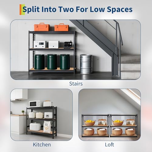 Storage Shelving Unit, 5-Tier Adjustable Metal Storage Shelves, 48" L x 24" W x 72" H Heavy Duty Garage Storage Shelves for Kitchen Pantry Basement Bathroom Laundry - size: 48" L x 24" W x 72" H
