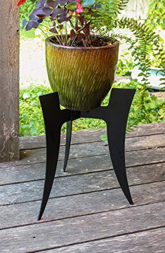 Achla Designs FB-72 Ibex II Plant Stand, Black - size: 18-in H