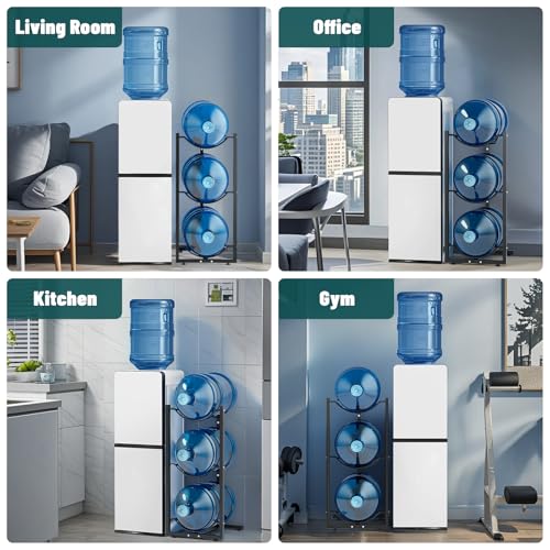 MYLOLF 5 Gallon Water Jug Holder : 4 Tier Water Jug Stand Holder for 5 Gallon Water Dispenser- 5 Gal Water Bottle Storage Rack Organizer for Home Kitchen Garage (3 Tier) - size: 3 Tier