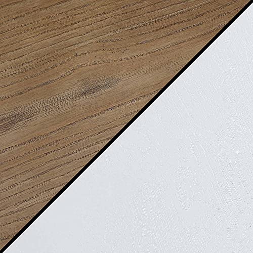 Convenience Concepts French Country Half-Round Entryway Table with Shelf, Driftwood/White - color: Driftwood/White