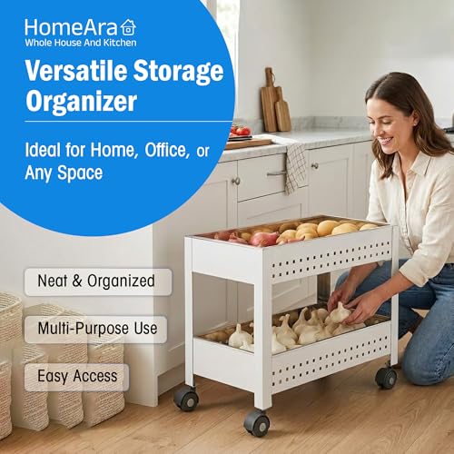 2-Tier Rolling Utility Cart with Wheel, Stainless Steel Storage Trolley Organizer for Kitchen, Office, Portable Multi Purpose Storage Rack Shelf, Movable Organizer Cart, Silver - size: 2 - Tier