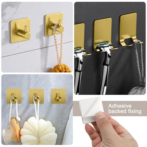 Bathroom Hardware Set, 7 Pcs Bathroom Towel Rack Stainless Steel Bath Hardware Kit Including 16" Hand Towel Bars, Toilet Paper Holders, Towel Rings, Robe Towel Hooks (Gold) - color: 7pcs-gold