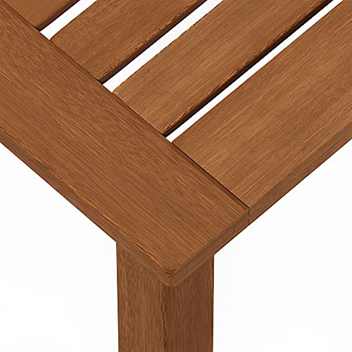 Furinno FG18506 Tioman Hardwood Patio Furniture Outdoor End Table, Natural - color: Natural, size: 17.5"D x 17.7"W x 17.3"H