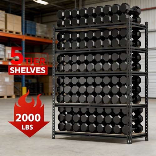 36.12"W: Father&I 5-Shelf-Storage-Rack Industrial Metal+Wood Garage/Kitchen Shelves Steel Utility Stand Shelving Unit Adjustable Heavy-Duty Shed/Closet/Pantry Organizer 72"h*36.12W*16d, Black - size: 72 in * 36 in * 16 in Wood-5T
