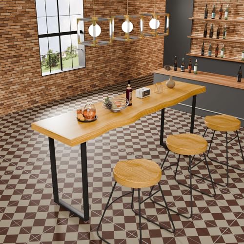 Narrow Bar Table,47.2in Counter Height Pub Tables,Space-Saving Industrial Bar Table for 2-3 Persons, Rectangular Tall Behind Couch Sofa Table,High Top Wood Console Tables for Home Living Room Kitchen - size: 47.2IN/120CM