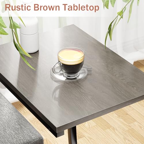 LAKEMID C Shaped End Table Set of 2,Side Table for Couch,Sofa End Table with Metal Frame,Couch Tables that Slide Under,TV Tray Table for Living Room Bedroom(Lvory) - color: Grey