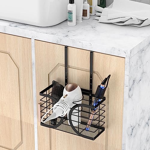 Hair Dryer Holder 3in1 Hair Tool Organizer/Wall Mounted,Cabinet Door or Desk-based Blow Dryer Holder/Height-adjustable Curling Iron Holder/Bathroom Cabinet Organizer for Flat Irons | Hair Dryer Holder Wall mount Height-adjustable Curling Iron Holder/Bathr