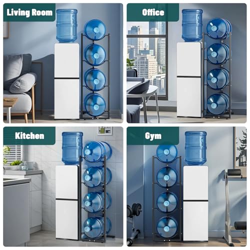 MYLOLF 5 Gallon Water Jug Holder : 4 Tier Water Jug Stand Holder for 5 Gallon Water Dispenser- 5 Gal Water Bottle Storage Rack Organizer for Home Kitchen Garage (4 Tier) - size: 4 Tier