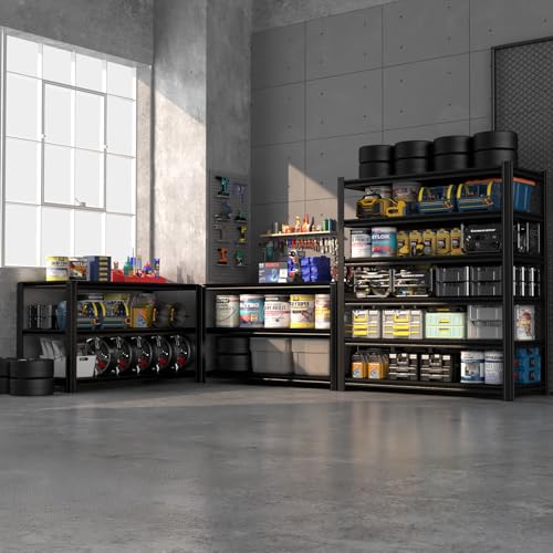 6-Tier 55" W x 24" D x 84" H Garage Shelving 6000LBS Storage Shelves Heavy Duty Metal Shelf Unit Adjustable Basement Industrial Storage Racks (6T-84 * 55 * 24) - size: 6T 55" W x 24" D x 84" H