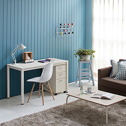 Need 47 inch Computer Desk, White Tabletop, White Metal Frame,Modern Simple | Home Office Desk, Basic Sturdy Writing Table, Adjustable Feet, Water-Resistant, Dorms & Bedrooms, Easy Assembly, Game & Study - color: White, size: 47 inches