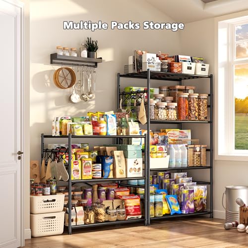 Durayloly 3Tier Storage Shelves Metal Shelving Unit Organizer,Adjustable Wire Shelving Rack Pantry Kitchen with Hooks,Shelves for Laundry,Office and Bathroom closet shelves 23.6" W x 13.8" D x 30.9" H - size: 23.6" W x 13.8" D x 30.9" H (3T)