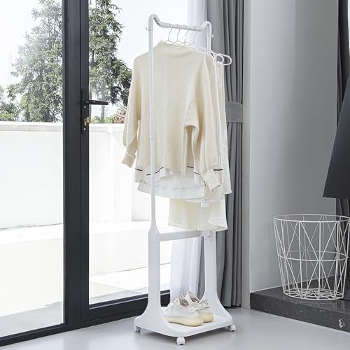 2-Tier Laundry Hamper Sorter with Hanging Bar, Rolling Laundry Baskets with Wheels Removable, Stackable Laundry Cart Organizer and Storage for Small Space Dorm Closet Bathroom - style: 2-Tier