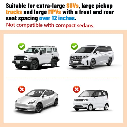Car Desk for Laptop, Portable Car Table Tray for Front/Rear Passenger Seat, Height Adjustable Laptop Desk for Travel, Work & Eating