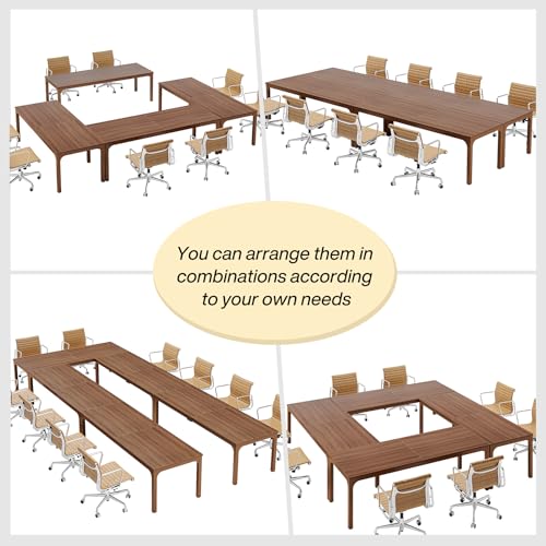 Tribesigns 6.5 FT Conference Room Table, 78.74" W x 27.56" D Large Office Conference Table, Modern Seminar Meeting Table Desk for Boardroom, Meeting Room (1, Walnut) - color: Walnut