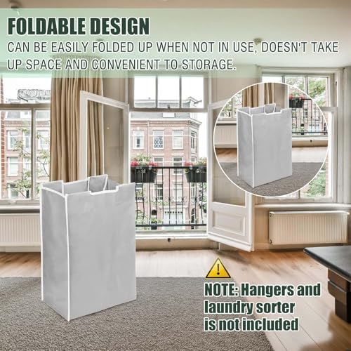 3 Pcs Laundry Sorter Replacement Bags Hamper Cart Removable Replacement Laundry Storage Organizer Bag Hamper Liner, 14.9 x 9 x 21.7 Inch (Light Gray)