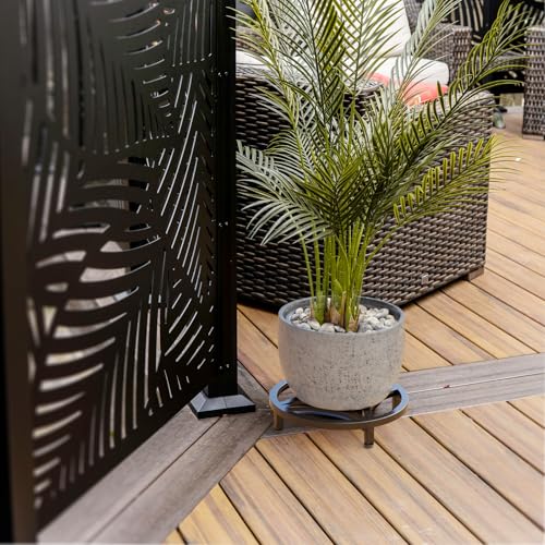 Zhongma 2 Pack 11.8" Fully Assembled Sturdy Potted Plant Stand Flower Pot Holder Heavy Duty Construction, Low Plant Stand for Home Indoor and Outdoor, Sturdy plant riser and saucer without Installation Required - size: 2 Pack 11.8" Metal Plant Stand