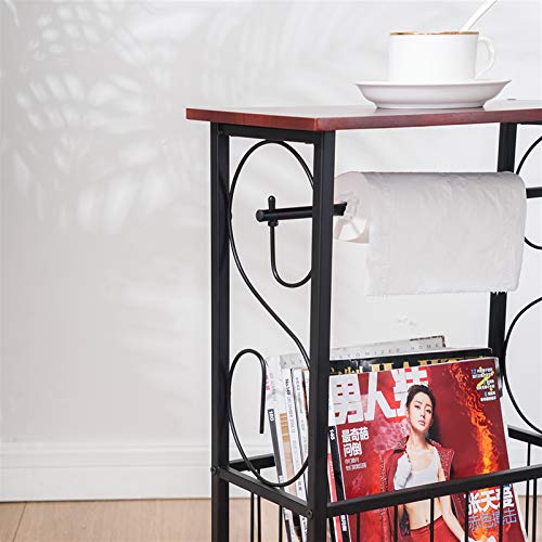 Vasitelan End Table,Industrial Retro Small Side Table for Small Spaces Living Room Bedroom Kitchen and Office (Coffee) - color: Coffee