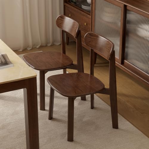 47’’-63’’ Oak Extendable Dining Table and Chairs & Bench Set, Solid Wood Folding Kitchen Table, Mid Century Dinner Table for Kitchen, Apartment, Living Room (Walnut, 63''+2Chairs-HSA+47'' Bench) - color: Walnut, size: 63''+2Chairs-HSA+47'' Bench