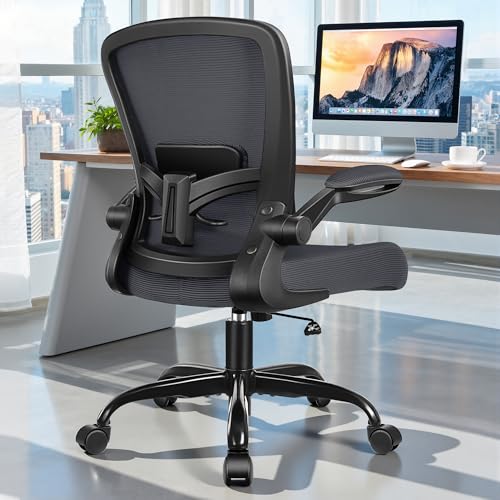 FelixKing Office Chair, Ergonomic Desk Chair Breathable Mesh Chairs Adjustable High Back Lumbar Support Flip-up Armrests, Executive Rolling Swivel Comfy Computer Chairs Home Office Dark Gray - color: Slate Gray