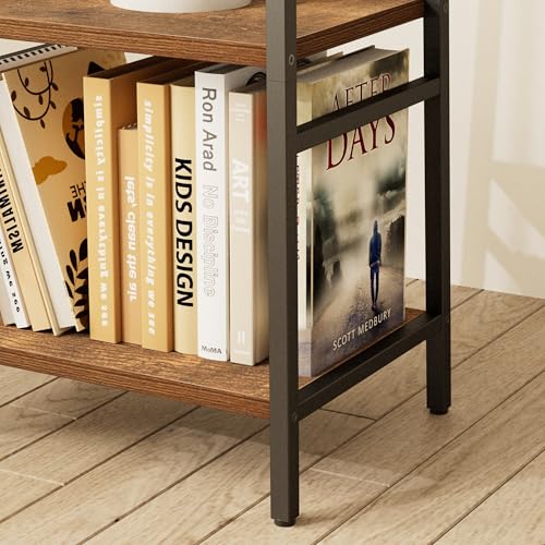 Coat Rack Freestanding, Coat Stand with Metal Basket and Storage Shelves, Hall Tree Free Standing with and 7 Hooks, Clothes Rack Stand Organizer, Rustic Brown and Black - color: Rustic Brown and Black, style: 2 Shelves + 1 Basket