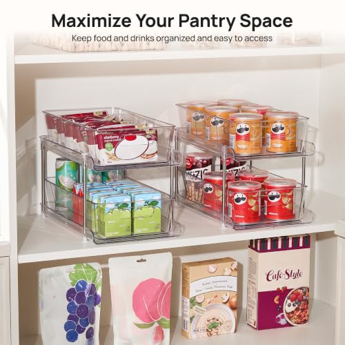 Vtopmart 2 Pack Larger Plastic Bathroom Under Sink Pull-Out Organizer (M-Standard) - color: Transparent, size: M-Standard (2 Pack)