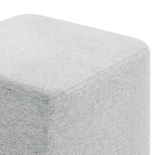 Modway 17" Square Woven Heathered Fabric Upholstered Upholstered Ottoman - color: Heathered Weave Light Gray