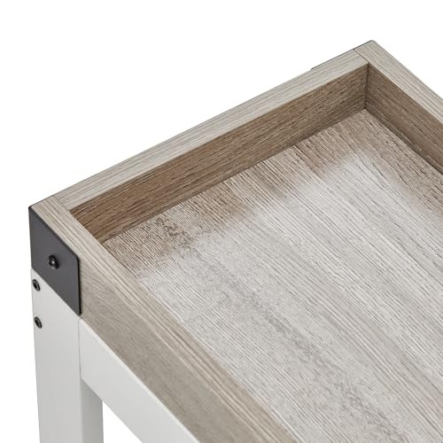 Narrow Side Table, End Table,Sofa Side Table, End Table Nightstand for Bedroom, Living Room, Small Spaces - color: White, style: Farmhouse