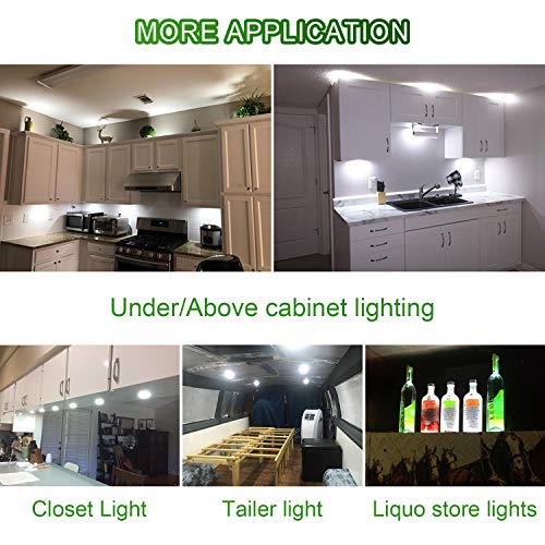 AIBOO Under Cabinet LED Black Cover Puck Lighting Kit with Touch Dimmer Switch for Kitchen Cupboard Closet Lighting (3 Lights,Daylight White) - color: Daylight White, size: 3 lights