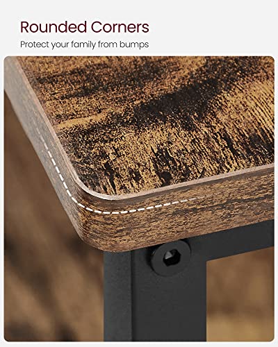VASAGLE Kitchen Island with 3 Shelves, 47.2 Inches Width Kitchen Shelf with Large Worktop, Stable Steel Structure, Industrial, Easy to Assemble, Rustic Brown and Black UKKI01BX - color: Rustic Brown + Black, size: 47.2"W x 35.4"H, style: without Power Out