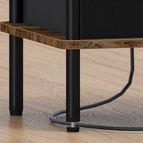 Small Side Table with Charging Station, Set of 2 End Table for Small Spaces, Slim Nightstand with Outlet,Sofa Beside Table,Living Room, Bed Room, Rustic Brown - color: Rustic Brown