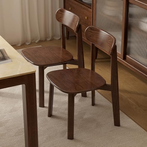 39’’-55’’ 100% Oak Extendable Dining Table and Chairs Set of 4, Solid Wood Folding Kitchen Table, Mid Century Modern Dinner Table for Kitchen, Apartment, Living Room (Walnut, 55''+4Chairs-HSA) - color: Walnut, size: 55''+4Chairs-HSA