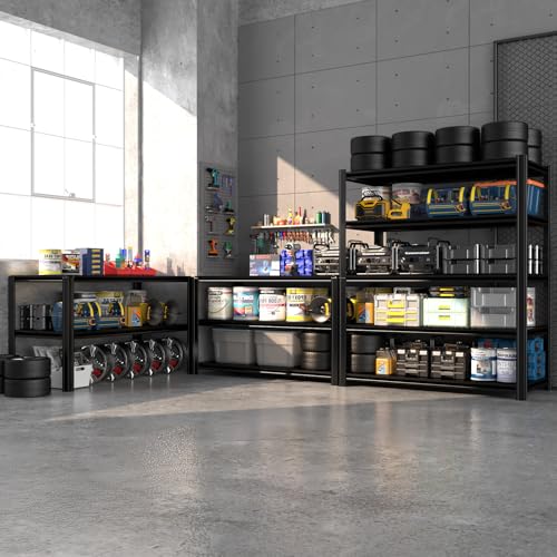 5-Tier 55" W x 24" D x 84" H Garage Shelving 5000LBS Storage Shelves Heavy Duty Metal Shelf Unit Adjustable Basement Industrial Storage Racks - size: 5T 55" W x 24" D x 84" H