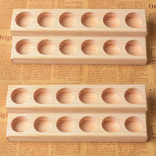 2 Pack 2-Tier Slanted Wooden Essential Oil Organizer - Perfume/Nail Polish Display Stand, Sturdy Space-Saving Countertop Rack for Small Cosmetics & Clear View - style: 2 Layers